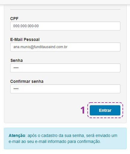 Imagem de uma das telas do processo de adesão